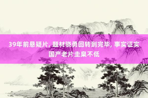 39年前悬疑片, 题材骁勇回转到完毕, 事实证实国产老片圭臬不低