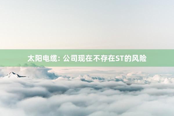 太阳电缆: 公司现在不存在ST的风险