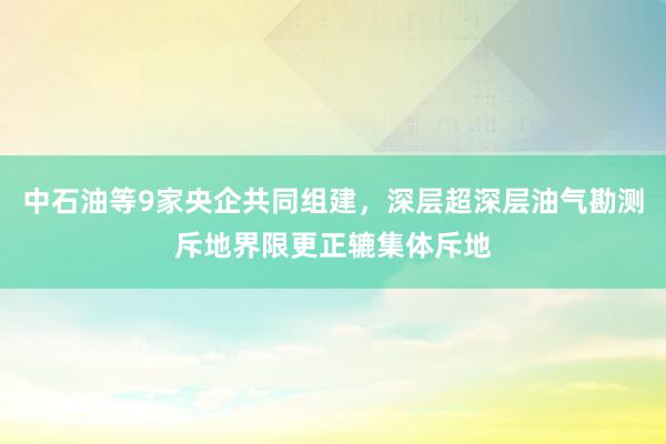 中石油等9家央企共同组建，深层超深层油气勘测斥地界限更正辘集体斥地