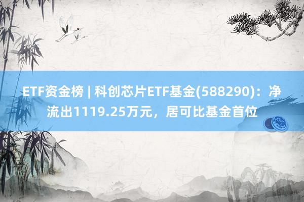 ETF资金榜 | 科创芯片ETF基金(588290)：净流出1119.25万元，居可比基金首位