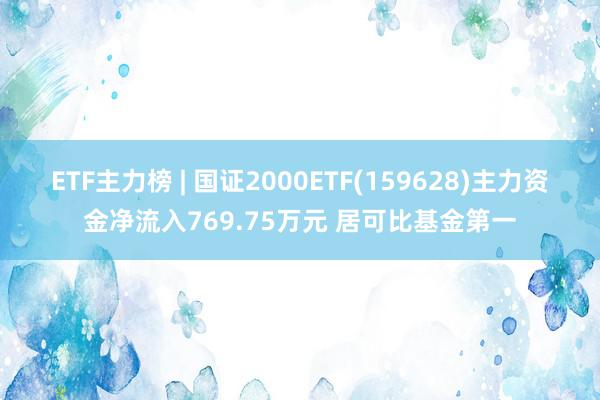 ETF主力榜 | 国证2000ETF(159628)主力资金净流入769.75万元 居可比基金第一