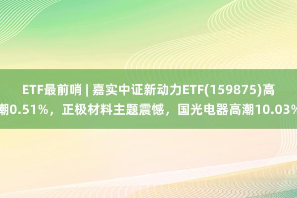 ETF最前哨 | 嘉实中证新动力ETF(159875)高潮0.51%，正极材料主题震憾，国光电器高潮10.03%