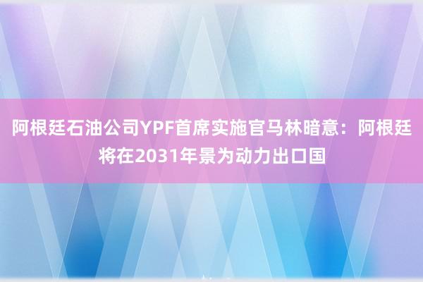 阿根廷石油公司YPF首席实施官马林暗意：阿根廷将在2031年景为动力出口国