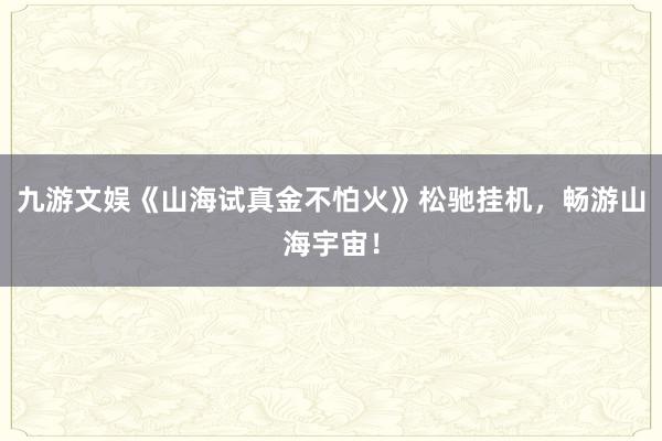 九游文娱《山海试真金不怕火》松驰挂机，畅游山海宇宙！