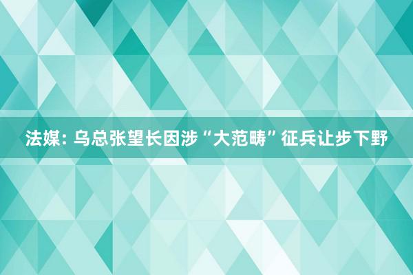 法媒: 乌总张望长因涉“大范畴”征兵让步下野